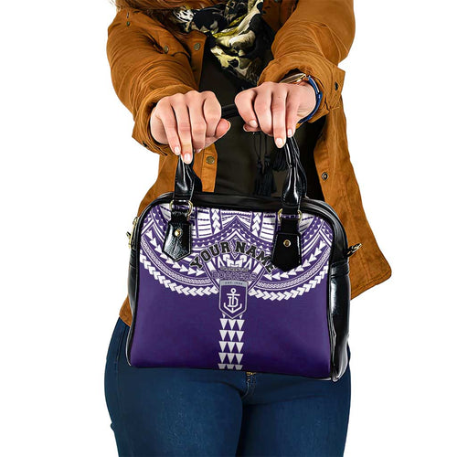 Personalized Fremantle Dockers Shoulder Handbag Polynesian Tribal Pattern Heritage Football