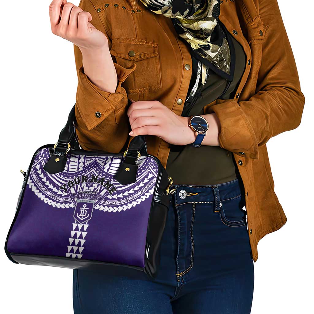 Personalized Fremantle Dockers Shoulder Handbag Polynesian Tribal Pattern Heritage Football