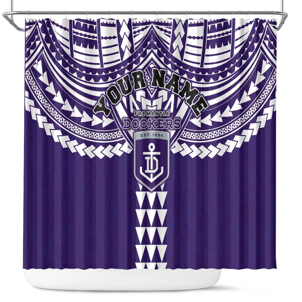Personalized Fremantle Dockers Shower Curtain Polynesian Tribal Pattern Heritage Football