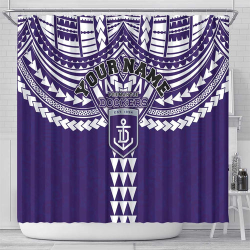 Personalized Fremantle Dockers Shower Curtain Polynesian Tribal Pattern Heritage Football