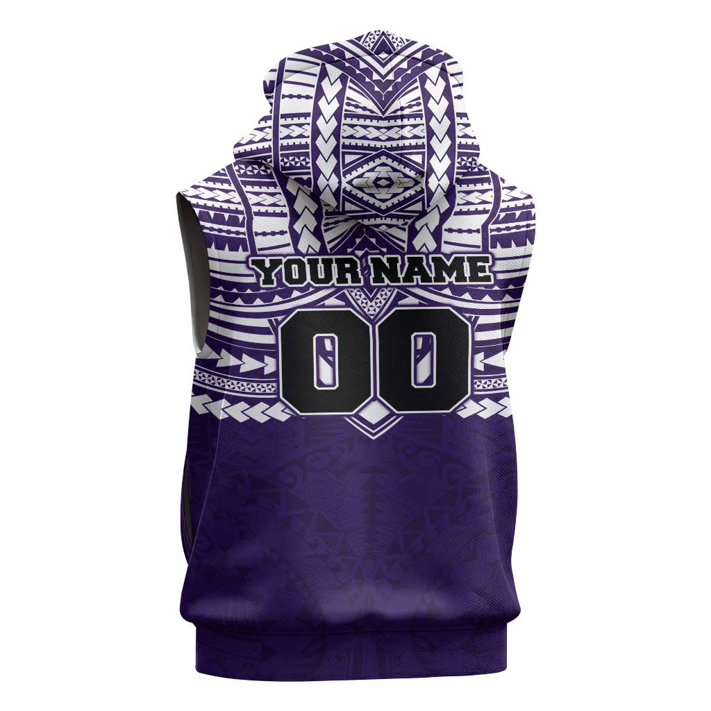 Personalized Fremantle Dockers Sleeveless Hoodie Polynesian Tribal Pattern Heritage Football