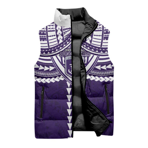Personalized Fremantle Dockers Sleeveless Puffer Jacket Polynesian Tribal Pattern Heritage Football