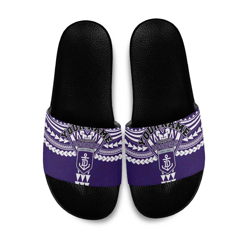 Personalized Fremantle Dockers Slide Sandals Polynesian Tribal Pattern Heritage Football