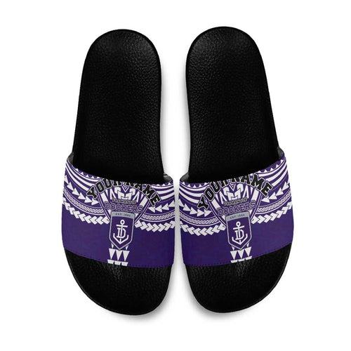 Personalized Fremantle Dockers Slide Sandals Polynesian Tribal Pattern Heritage Football