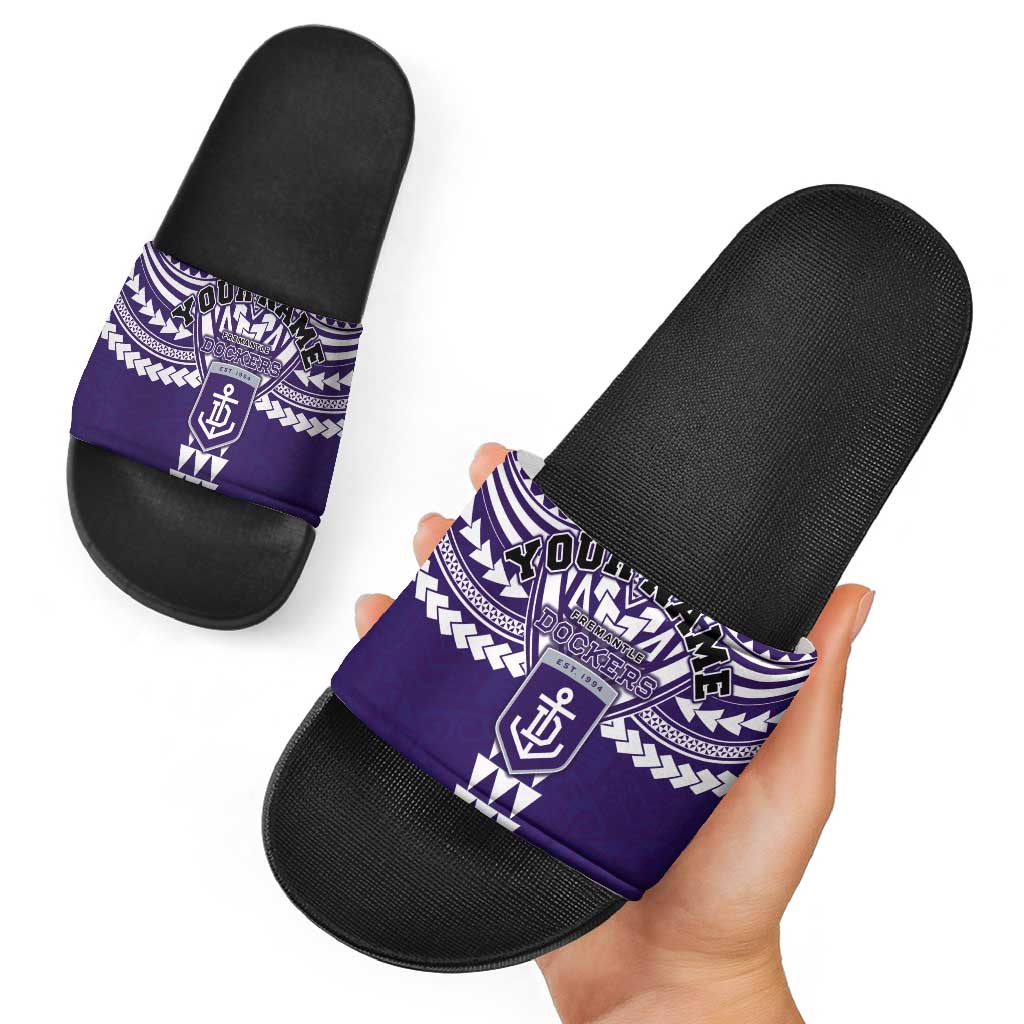 Personalized Fremantle Dockers Slide Sandals Polynesian Tribal Pattern Heritage Football