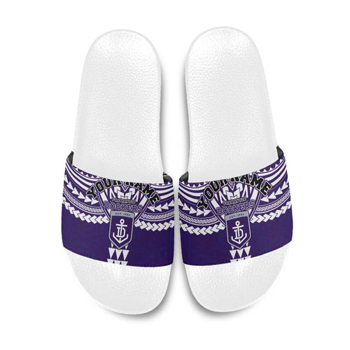 Personalized Fremantle Dockers Slide Sandals Polynesian Tribal Pattern Heritage Football