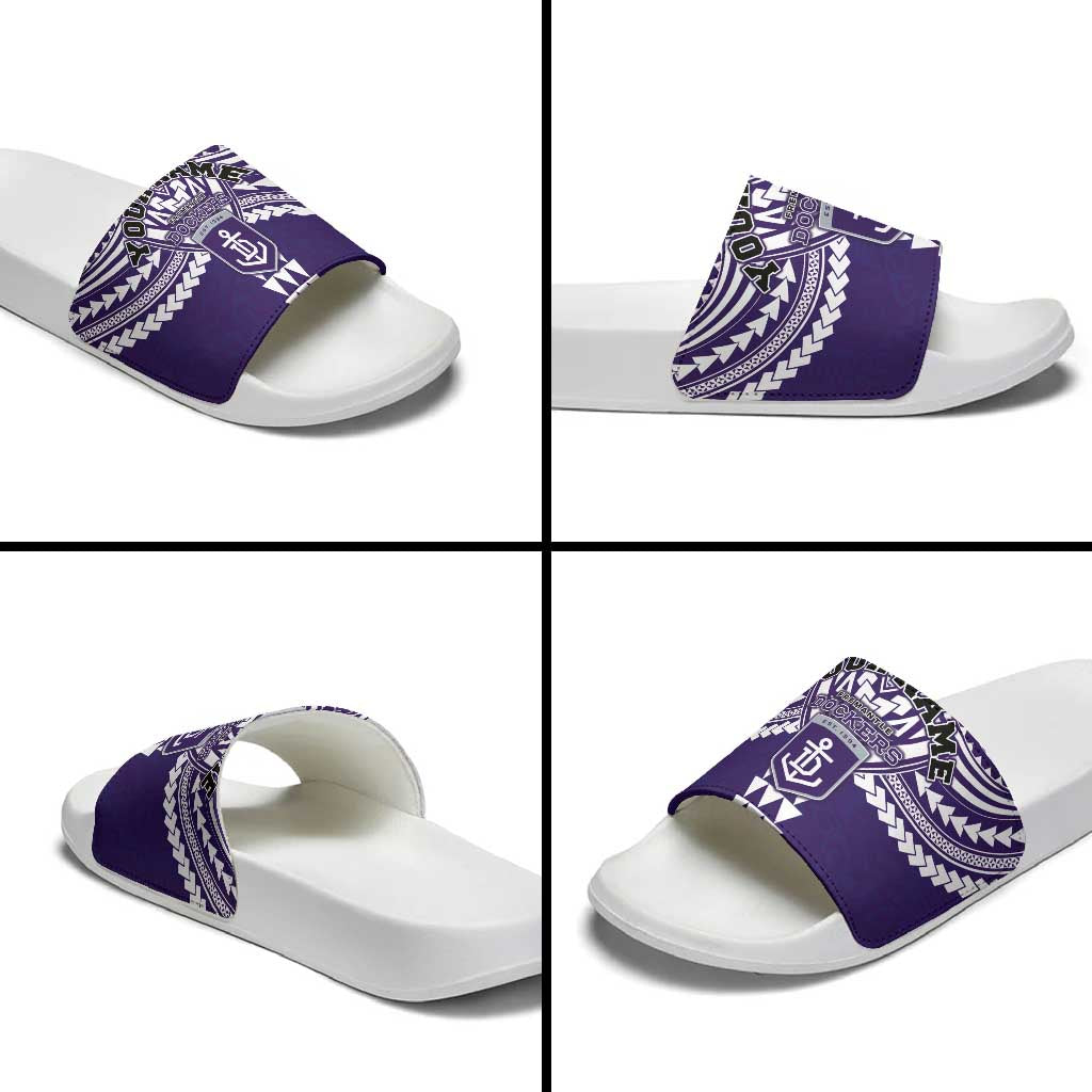 Personalized Fremantle Dockers Slide Sandals Polynesian Tribal Pattern Heritage Football