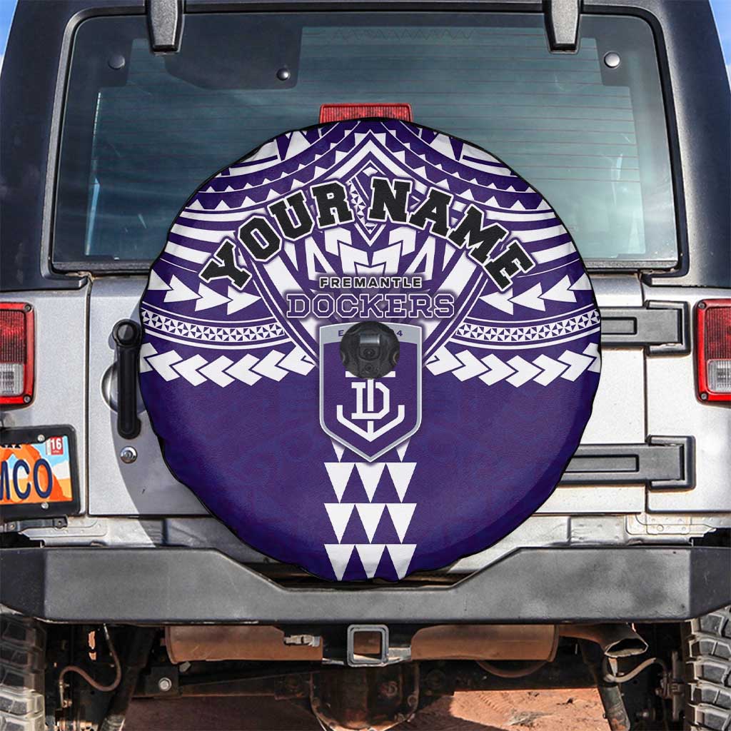 Personalized Fremantle Dockers Spare Tire Cover Polynesian Tribal Pattern Heritage Football