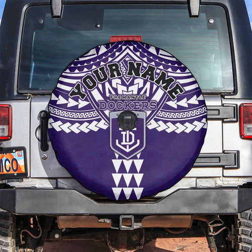 Personalized Fremantle Dockers Spare Tire Cover Polynesian Tribal Pattern Heritage Football