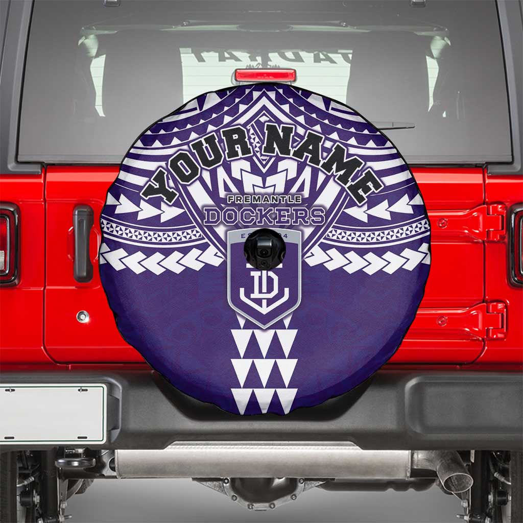 Personalized Fremantle Dockers Spare Tire Cover Polynesian Tribal Pattern Heritage Football