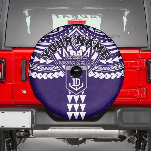 Personalized Fremantle Dockers Spare Tire Cover Polynesian Tribal Pattern Heritage Football