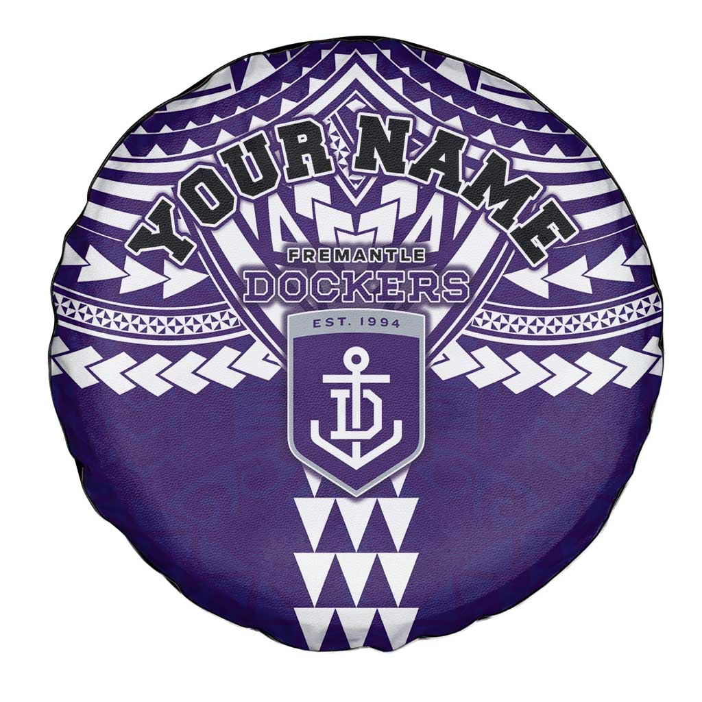 Personalized Fremantle Dockers Spare Tire Cover Polynesian Tribal Pattern Heritage Football
