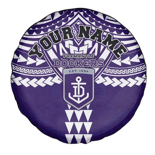Personalized Fremantle Dockers Spare Tire Cover Polynesian Tribal Pattern Heritage Football
