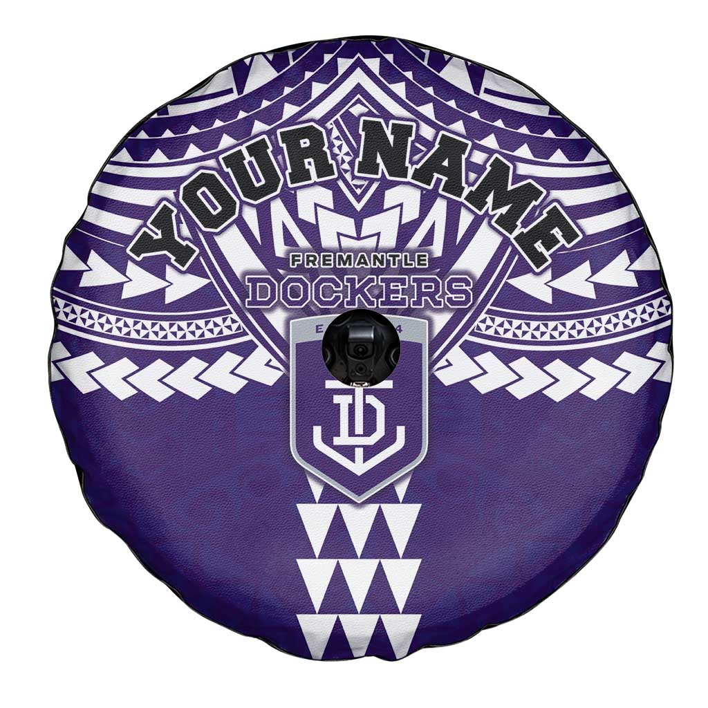 Personalized Fremantle Dockers Spare Tire Cover Polynesian Tribal Pattern Heritage Football