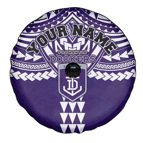 Personalized Fremantle Dockers Spare Tire Cover Polynesian Tribal Pattern Heritage Football