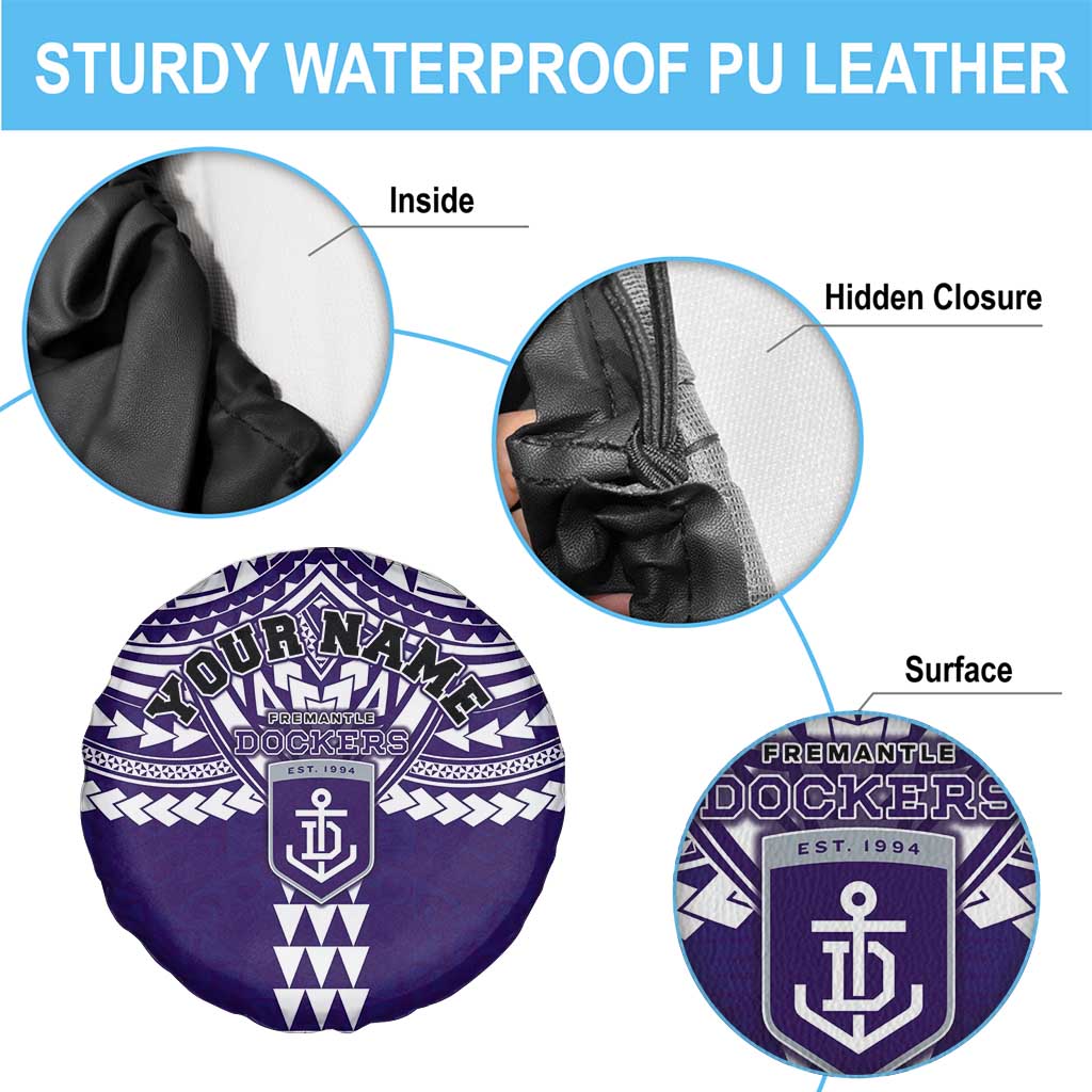 Personalized Fremantle Dockers Spare Tire Cover Polynesian Tribal Pattern Heritage Football