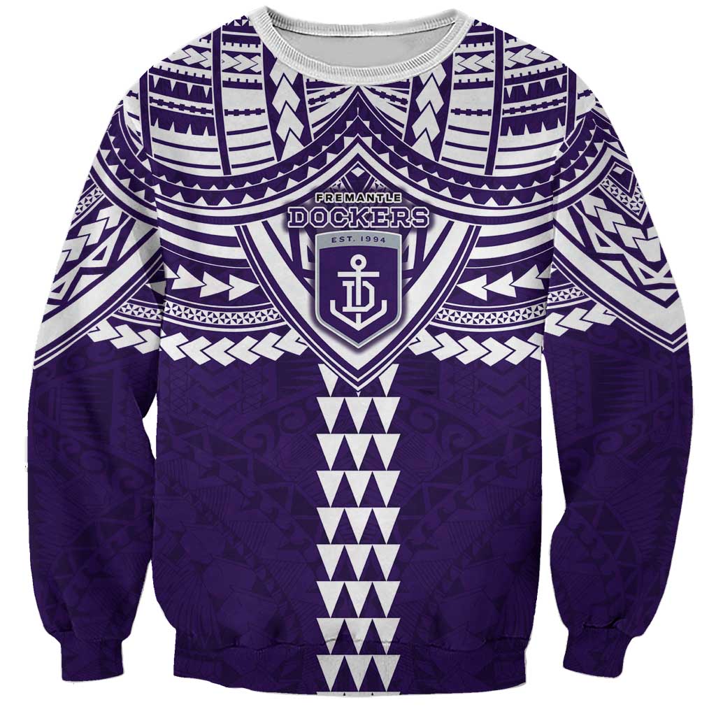 Personalized Fremantle Dockers Sweatshirt Polynesian Tribal Pattern Heritage Football
