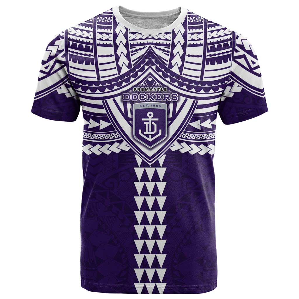 Personalized Fremantle Dockers T Shirt Polynesian Tribal Pattern Heritage Football