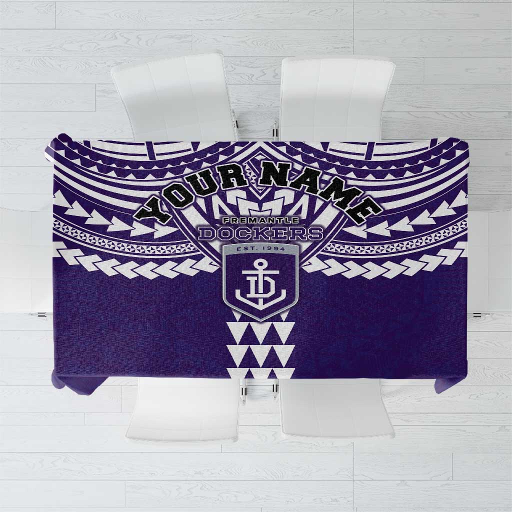 Personalized Fremantle Dockers Tablecloth Polynesian Tribal Pattern Heritage Football