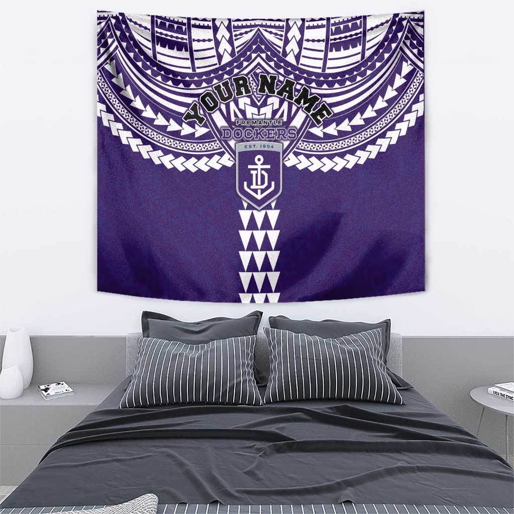 Personalized Fremantle Dockers Tapestry Polynesian Tribal Pattern Heritage Football