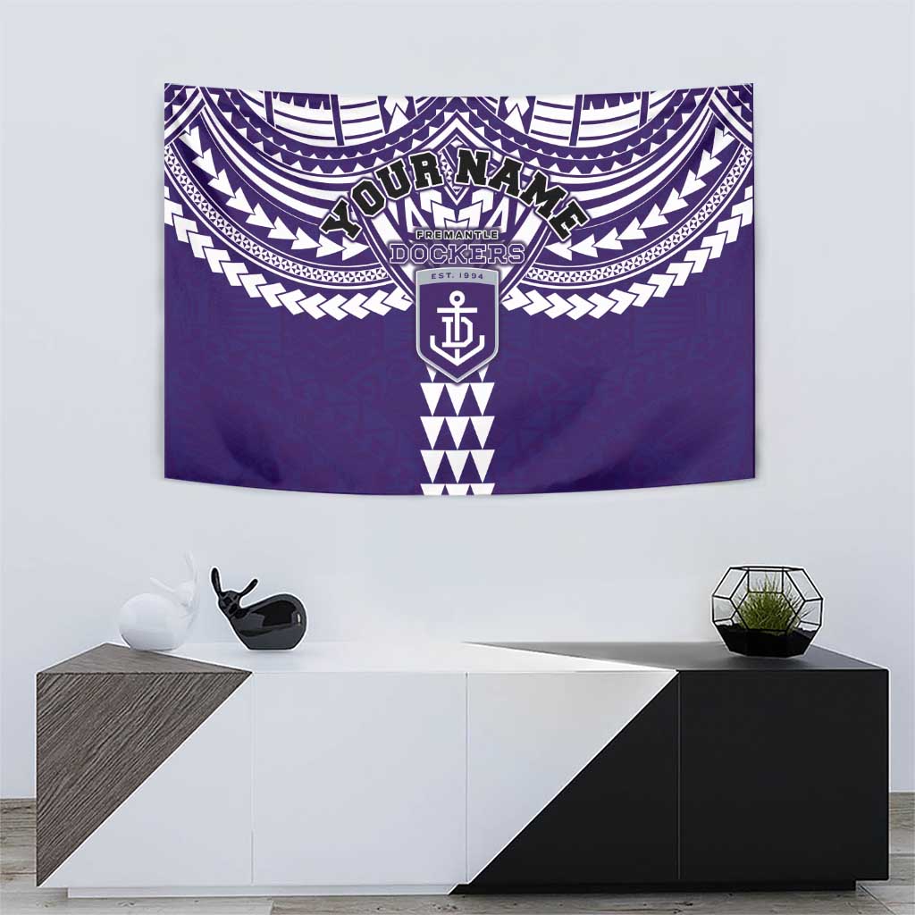 Personalized Fremantle Dockers Tapestry Polynesian Tribal Pattern Heritage Football