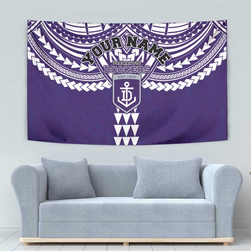 Personalized Fremantle Dockers Tapestry Polynesian Tribal Pattern Heritage Football
