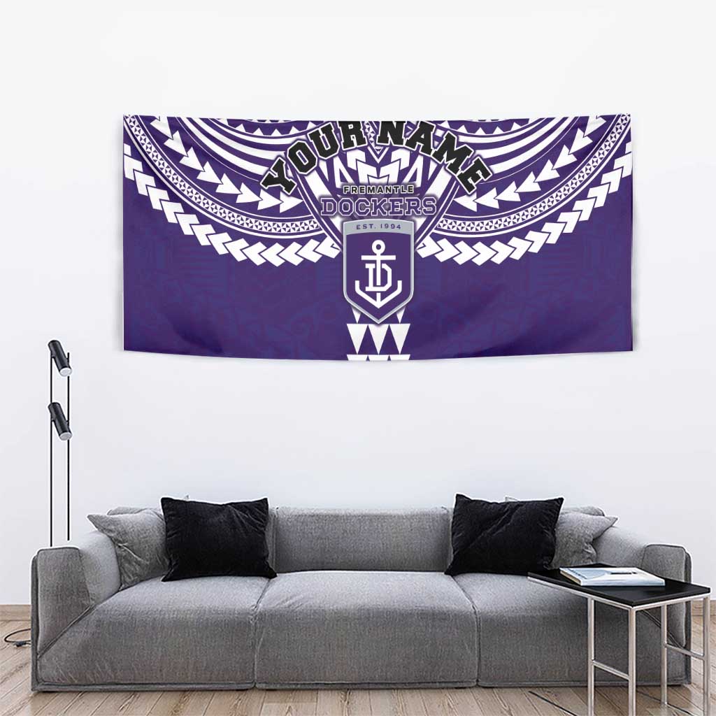 Personalized Fremantle Dockers Tapestry Polynesian Tribal Pattern Heritage Football