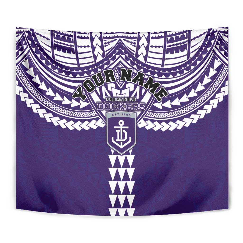 Personalized Fremantle Dockers Tapestry Polynesian Tribal Pattern Heritage Football