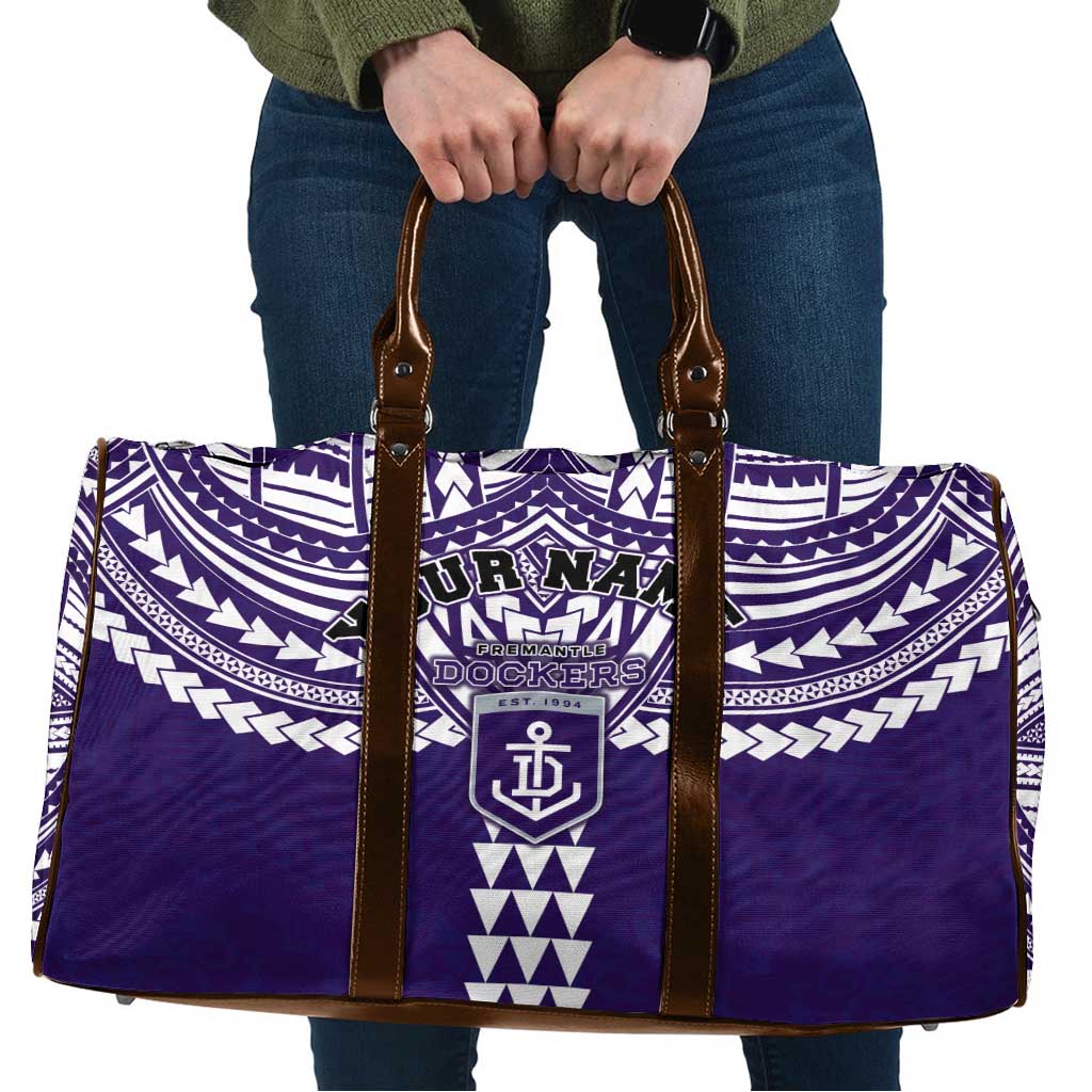 Personalized Fremantle Dockers Travel Bag Polynesian Tribal Pattern Heritage Football