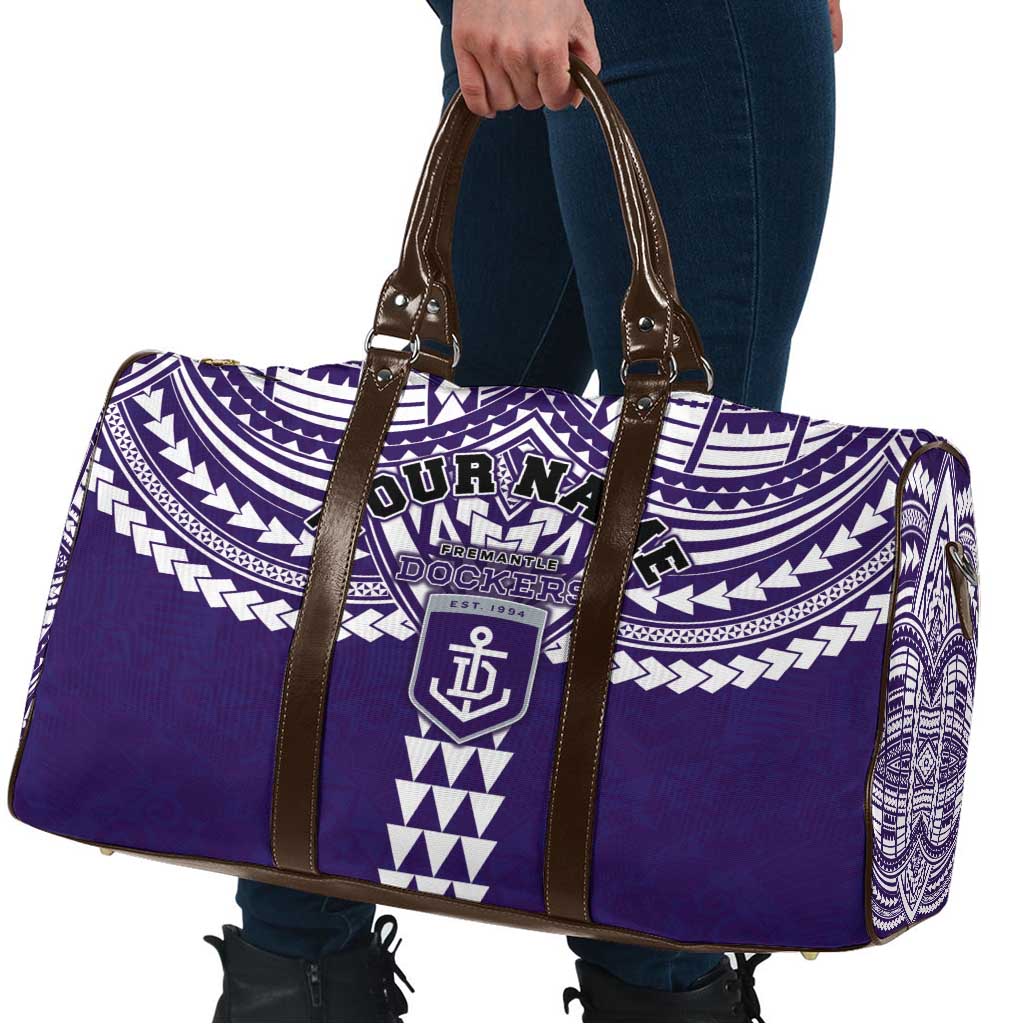 Personalized Fremantle Dockers Travel Bag Polynesian Tribal Pattern Heritage Football