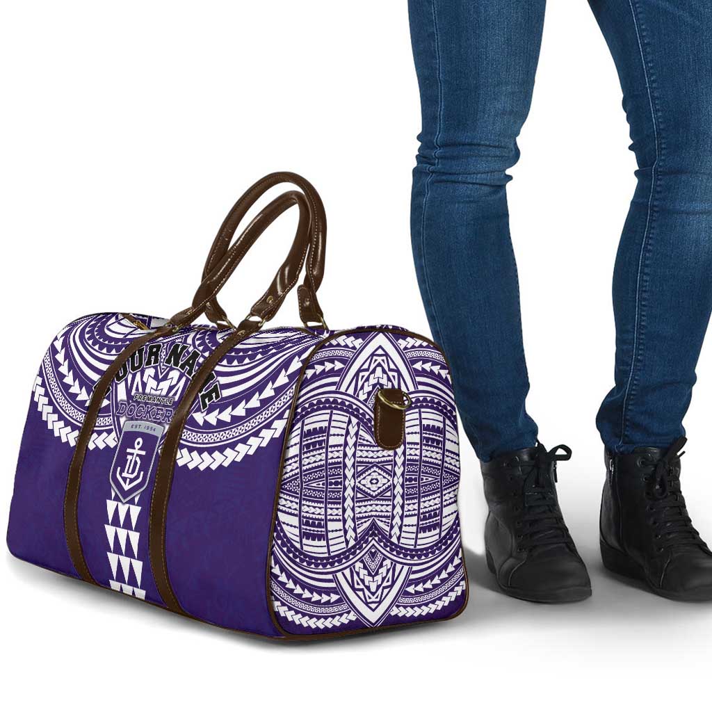 Personalized Fremantle Dockers Travel Bag Polynesian Tribal Pattern Heritage Football