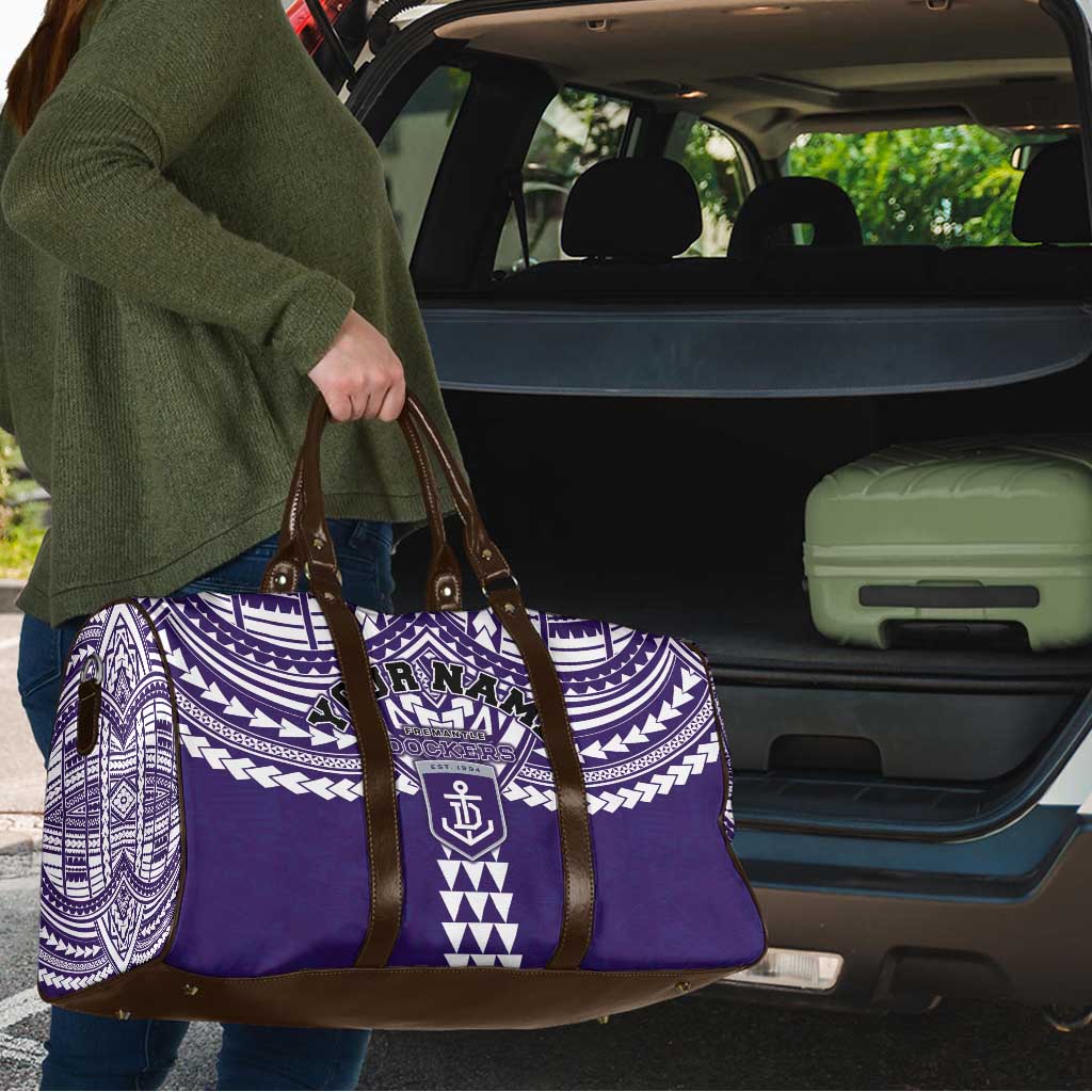 Personalized Fremantle Dockers Travel Bag Polynesian Tribal Pattern Heritage Football