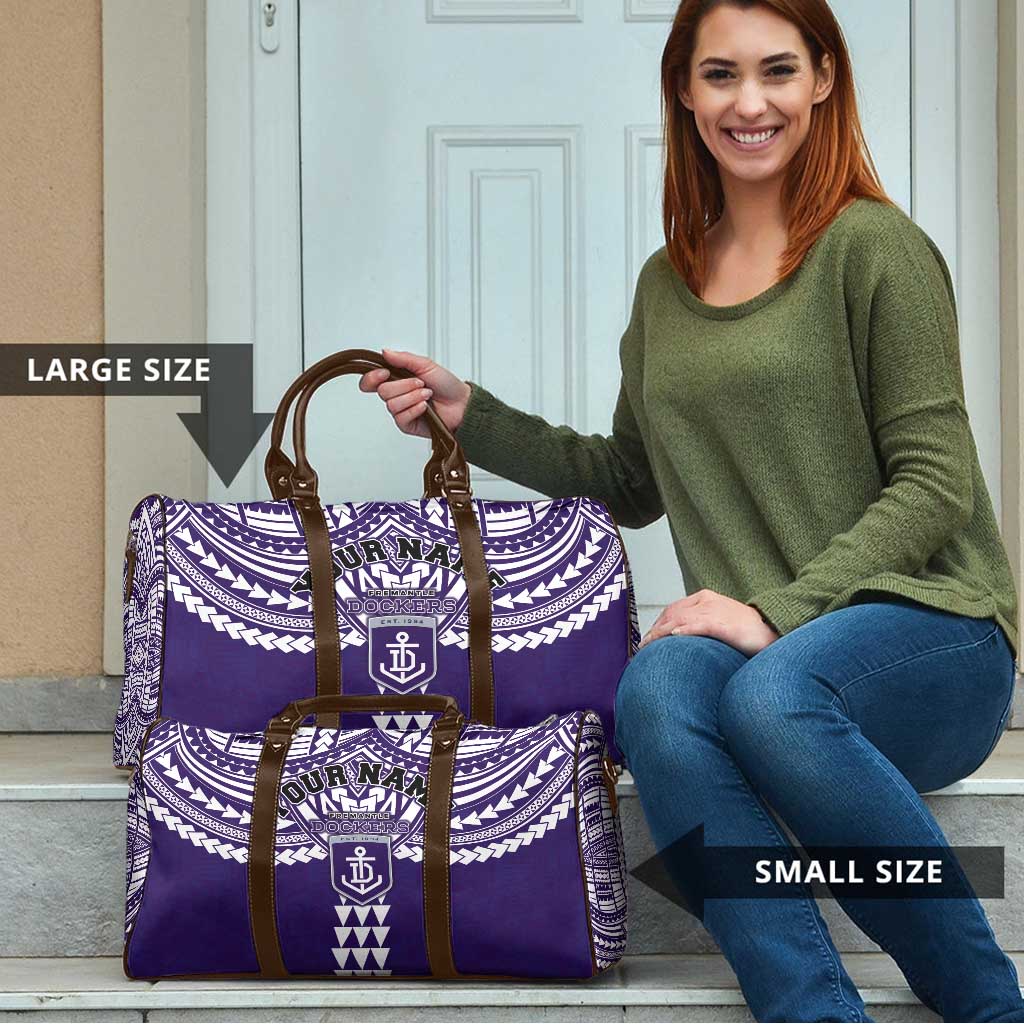Personalized Fremantle Dockers Travel Bag Polynesian Tribal Pattern Heritage Football