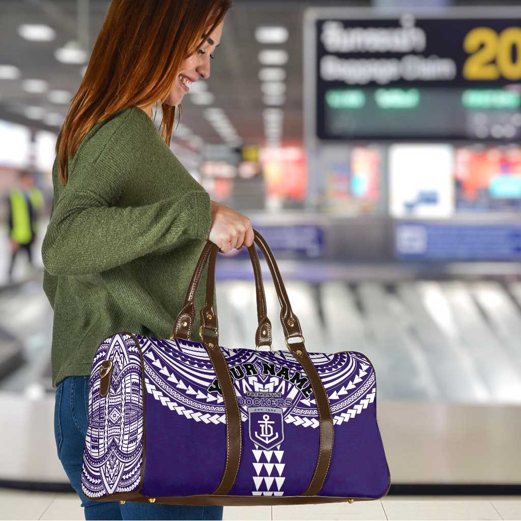 Personalized Fremantle Dockers Travel Bag Polynesian Tribal Pattern Heritage Football