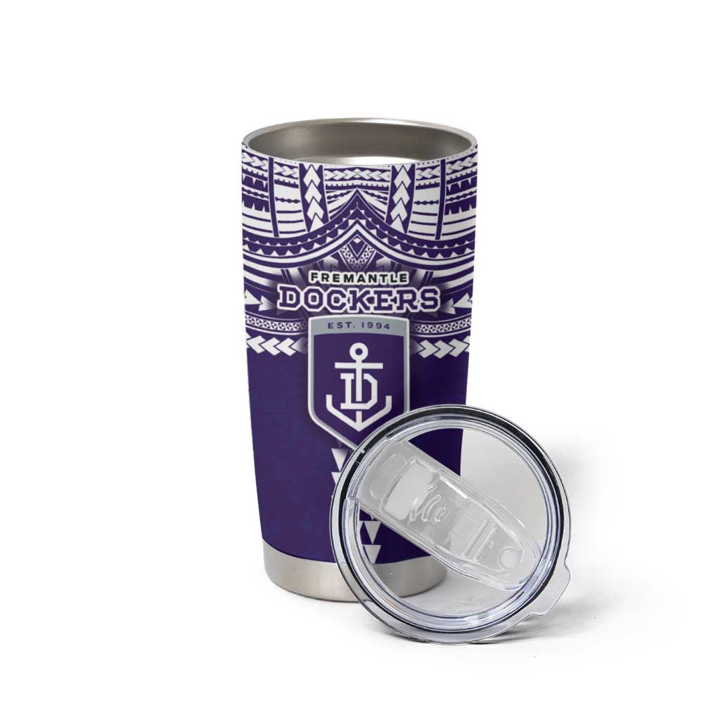 Personalized Fremantle Dockers Tumbler Cup Polynesian Tribal Pattern Heritage Football