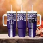Personalized Fremantle Dockers Tumbler With Handle Polynesian Tribal Pattern Heritage Football