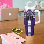 Personalized Fremantle Dockers Tumbler With Handle Polynesian Tribal Pattern Heritage Football
