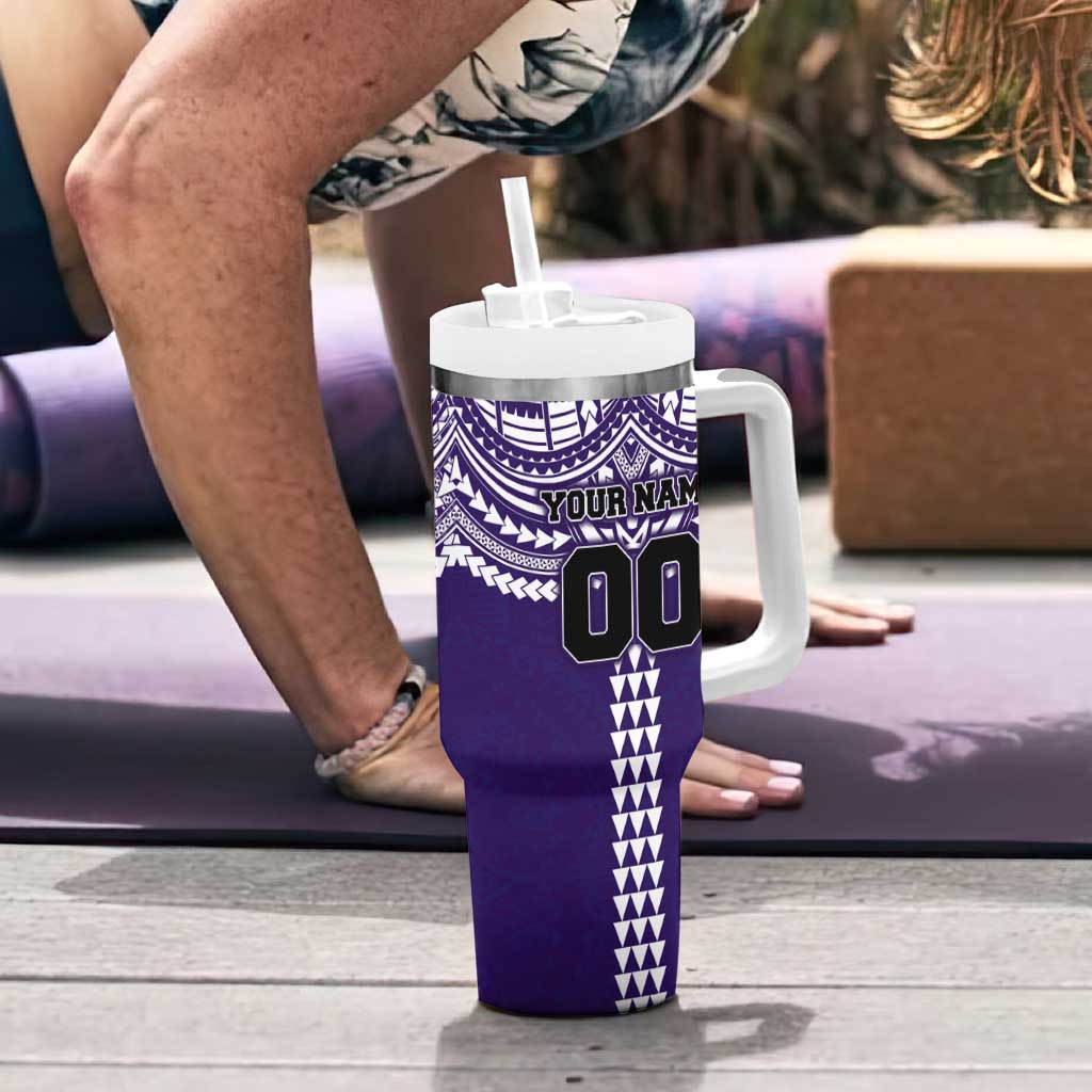 Personalized Fremantle Dockers Tumbler With Handle Polynesian Tribal Pattern Heritage Football