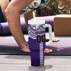 Personalized Fremantle Dockers Tumbler With Handle Polynesian Tribal Pattern Heritage Football