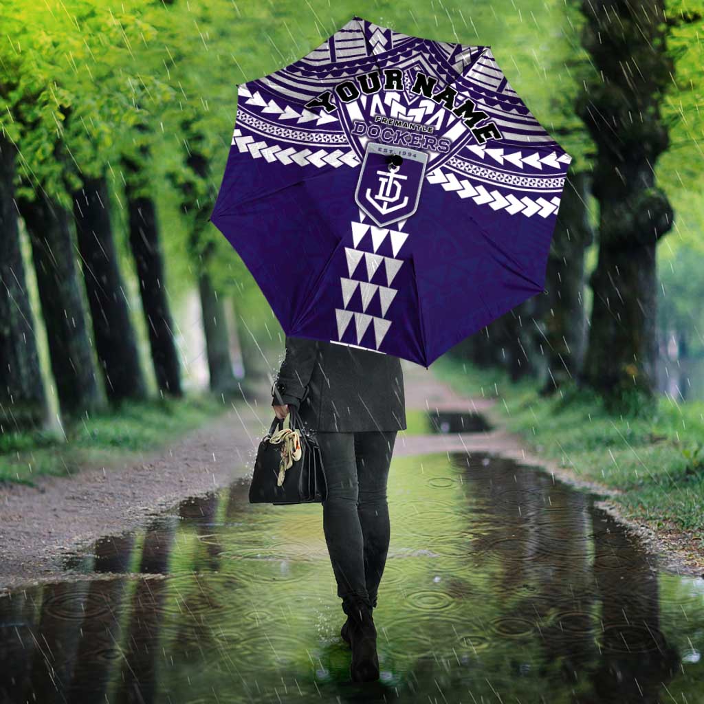 Personalized Fremantle Dockers Umbrella Polynesian Tribal Pattern Heritage Football