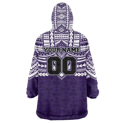Personalized Fremantle Dockers Wearable Blanket Hoodie Polynesian Tribal Pattern Heritage Football