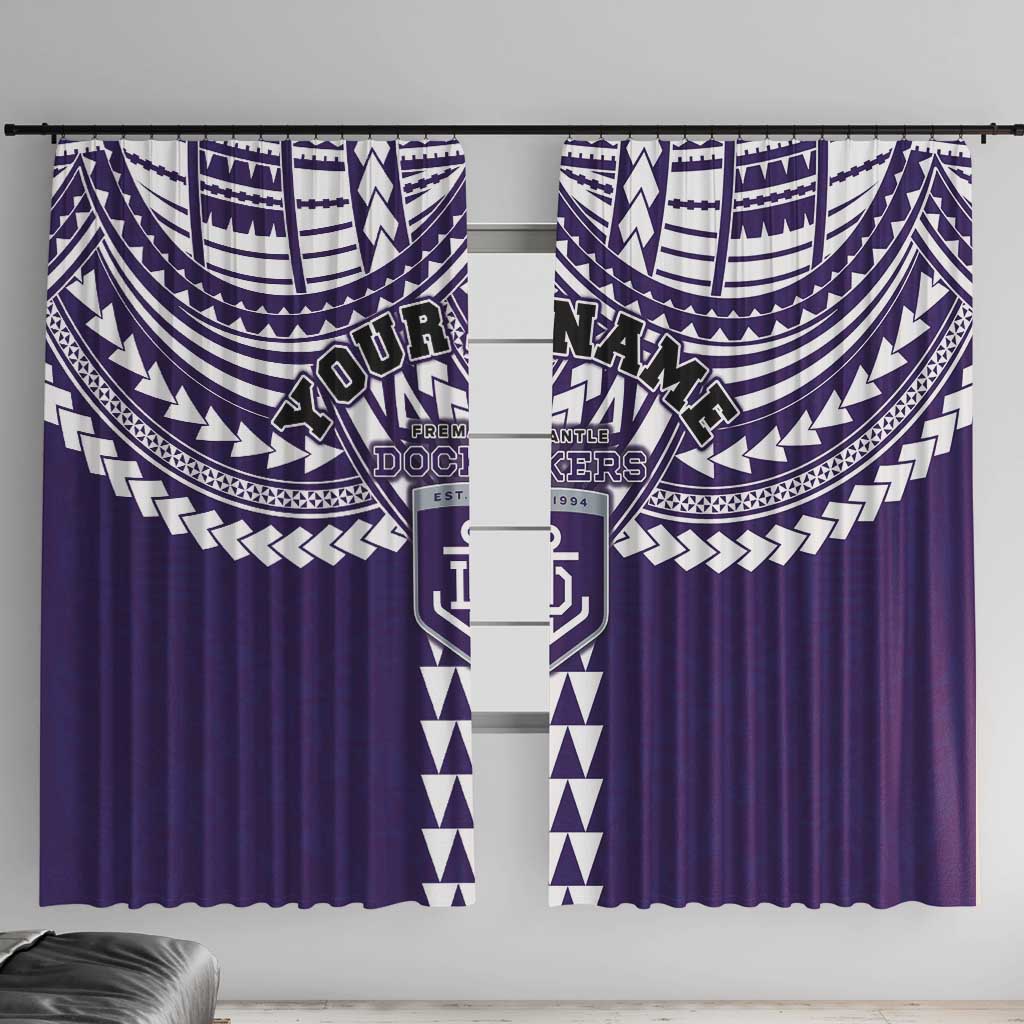 Personalized Fremantle Dockers Window Curtain Polynesian Tribal Pattern Heritage Football