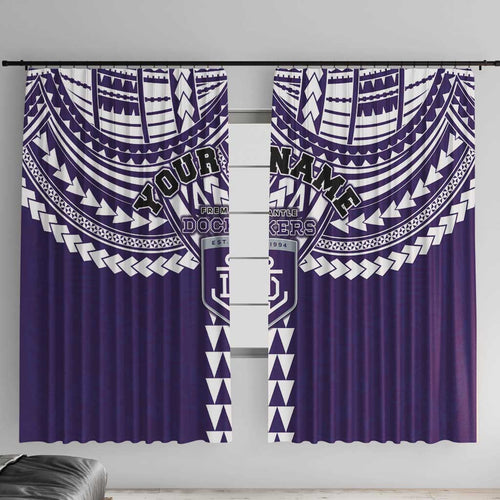 Personalized Fremantle Dockers Window Curtain Polynesian Tribal Pattern Heritage Football