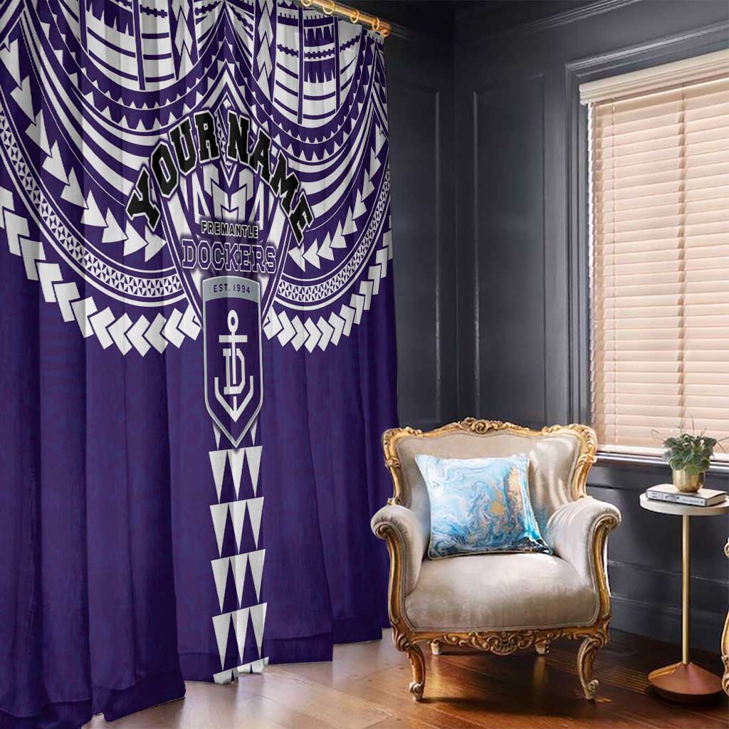 Personalized Fremantle Dockers Window Curtain Polynesian Tribal Pattern Heritage Football