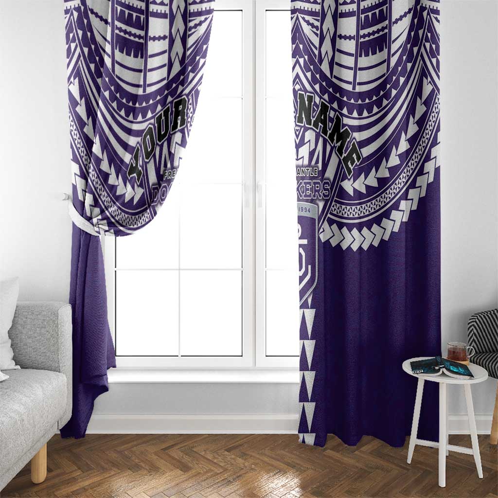 Personalized Fremantle Dockers Window Curtain Polynesian Tribal Pattern Heritage Football