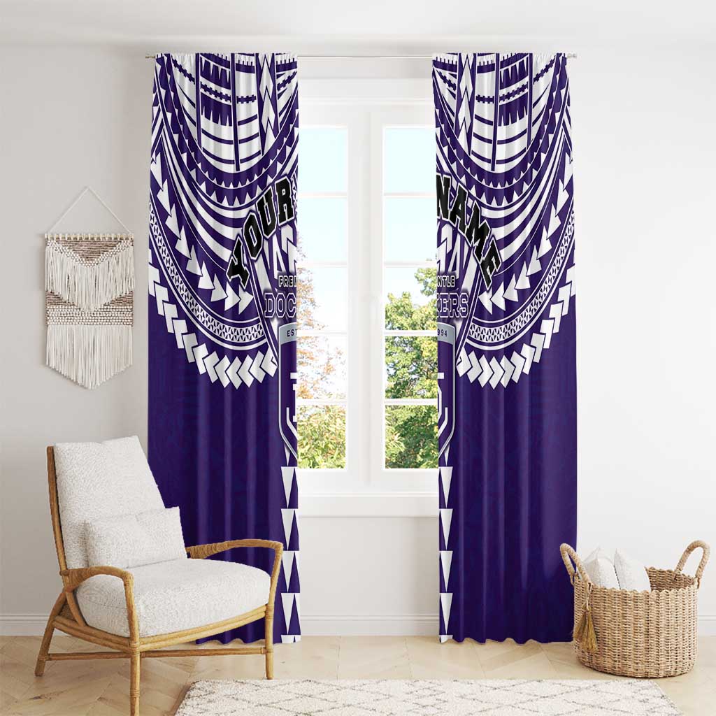 Personalized Fremantle Dockers Window Curtain Polynesian Tribal Pattern Heritage Football
