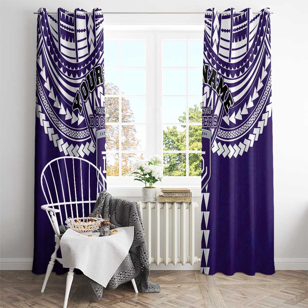 Personalized Fremantle Dockers Window Curtain Polynesian Tribal Pattern Heritage Football