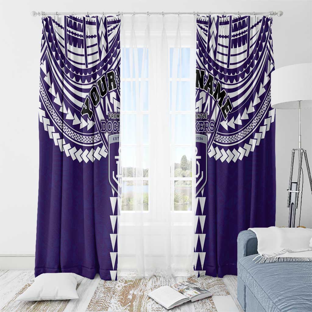 Personalized Fremantle Dockers Window Curtain Polynesian Tribal Pattern Heritage Football