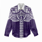Personalized Fremantle Dockers Women Casual Shirt Polynesian Tribal Pattern Heritage Football