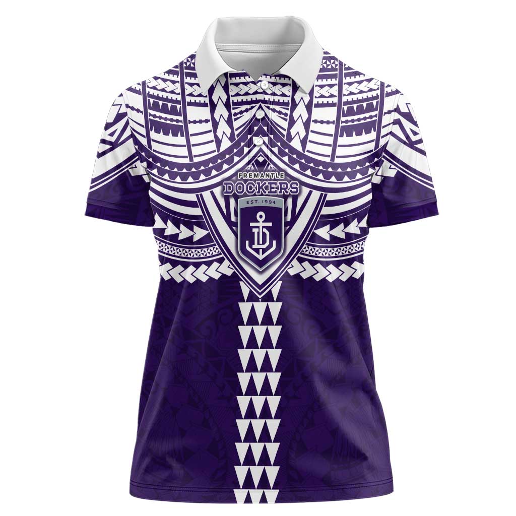 Personalized Fremantle Dockers Women Polo Shirt Polynesian Tribal Pattern Heritage Football
